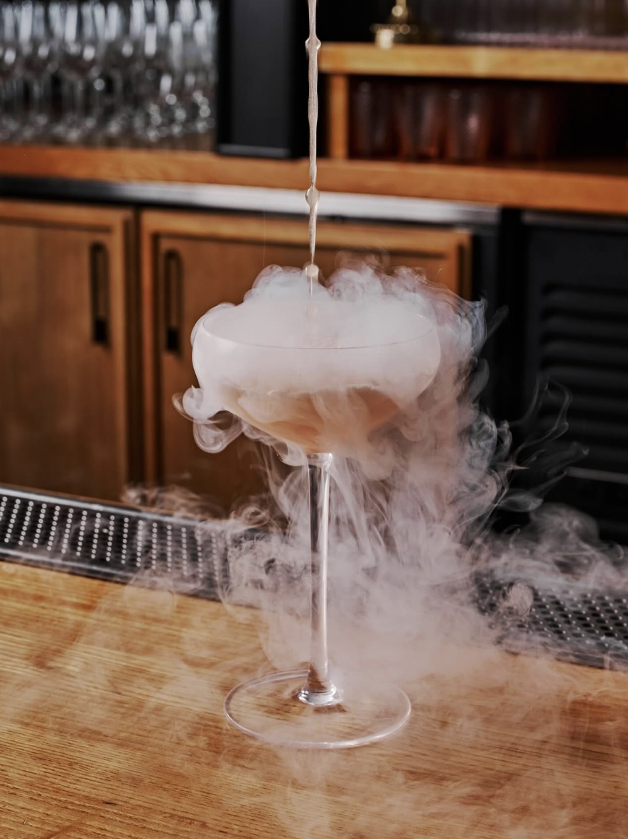 Sophisticated cocktail setup with premium spirits